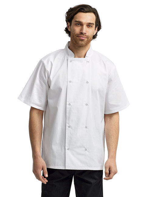 RP664, Fabric:
5.8 oz., 65% polyester, 35% cotton twill
Feature:
unisex styling
hard-wearing and durable chef's jacket
soft hand feel
mandarin collar stand with topstitching
ten press stud front fasteners
Oeko-Tex® Standard 100 certified
WRAP certified